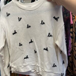 Sweater with Black Text